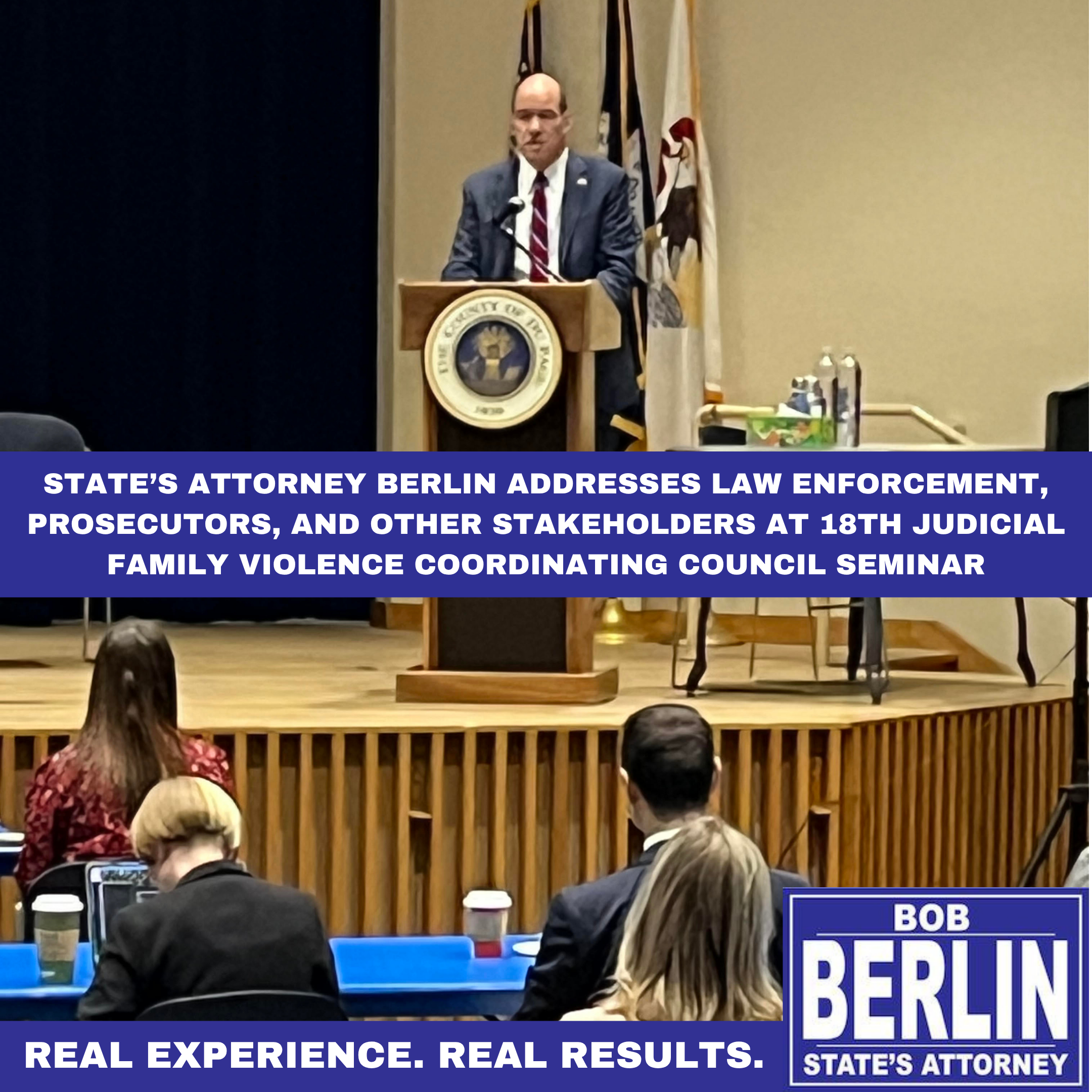 Bob Berlin Provides Opening Remarks at Domestic Violence Training Seminar