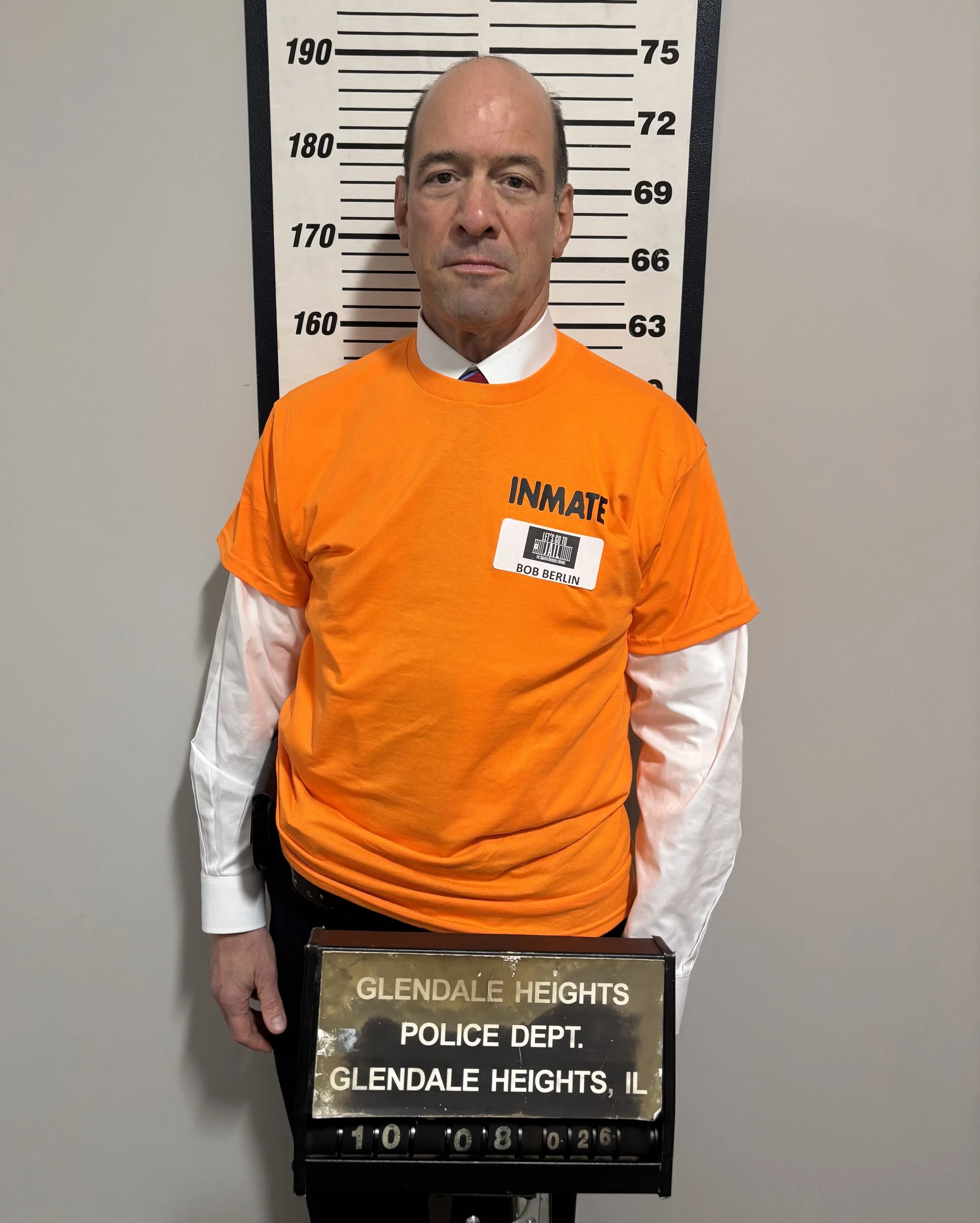 Bob Berlin Participates in the Glendale Height's Police Department's "Let's Go To Jail For Special Olympics" Night 