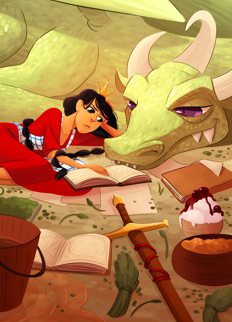 Ladies of Literature, Volume 2 Illustration: Princess Cimorene of The Enchanted Forest Chronicles. Curated by Arielle Jovellanos and Janet Sung.