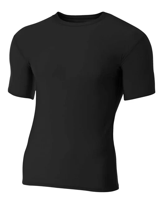 Official's Life A4 Black Short Sleeve Compression Crew