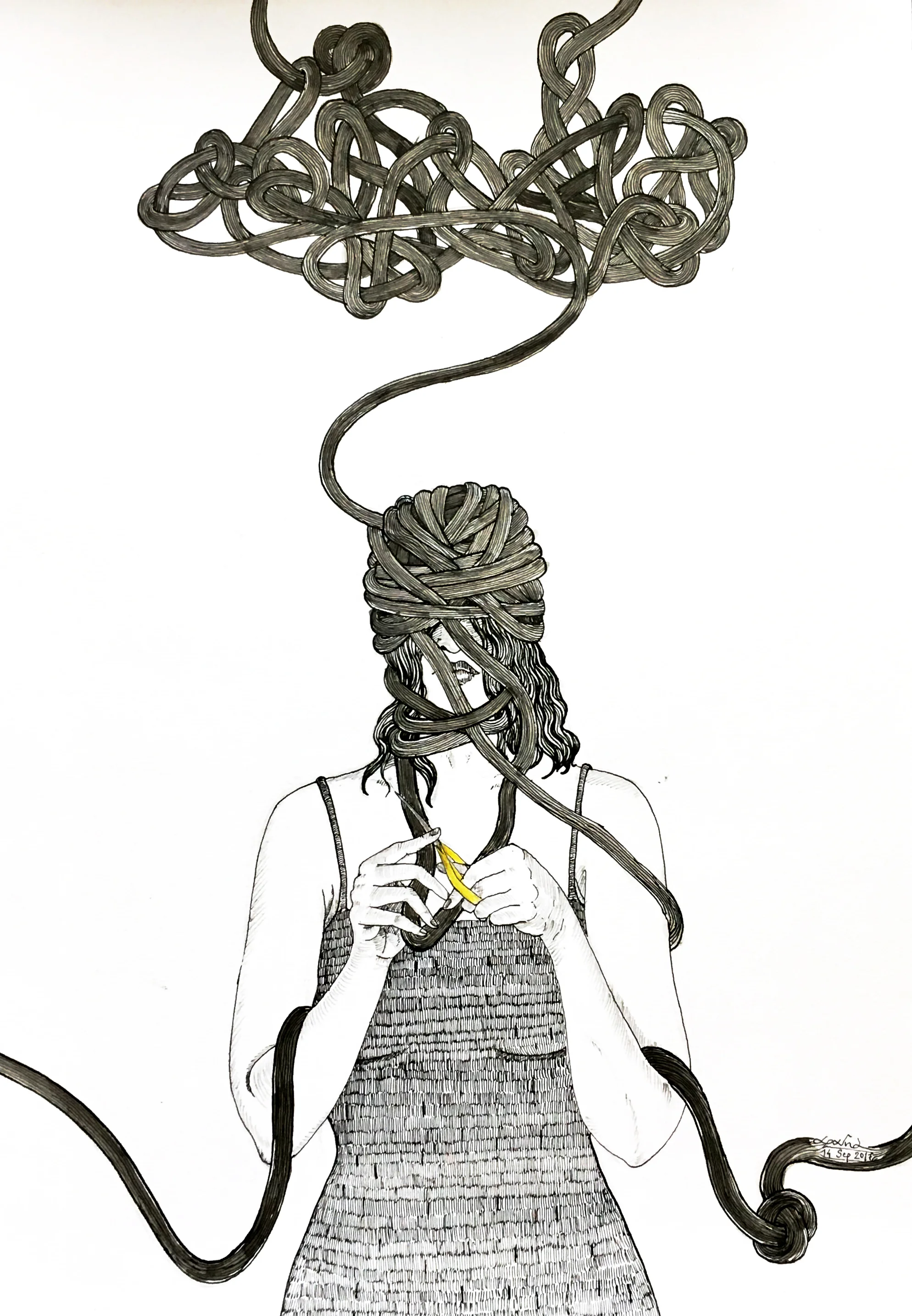 Break away- Indian ink on paper