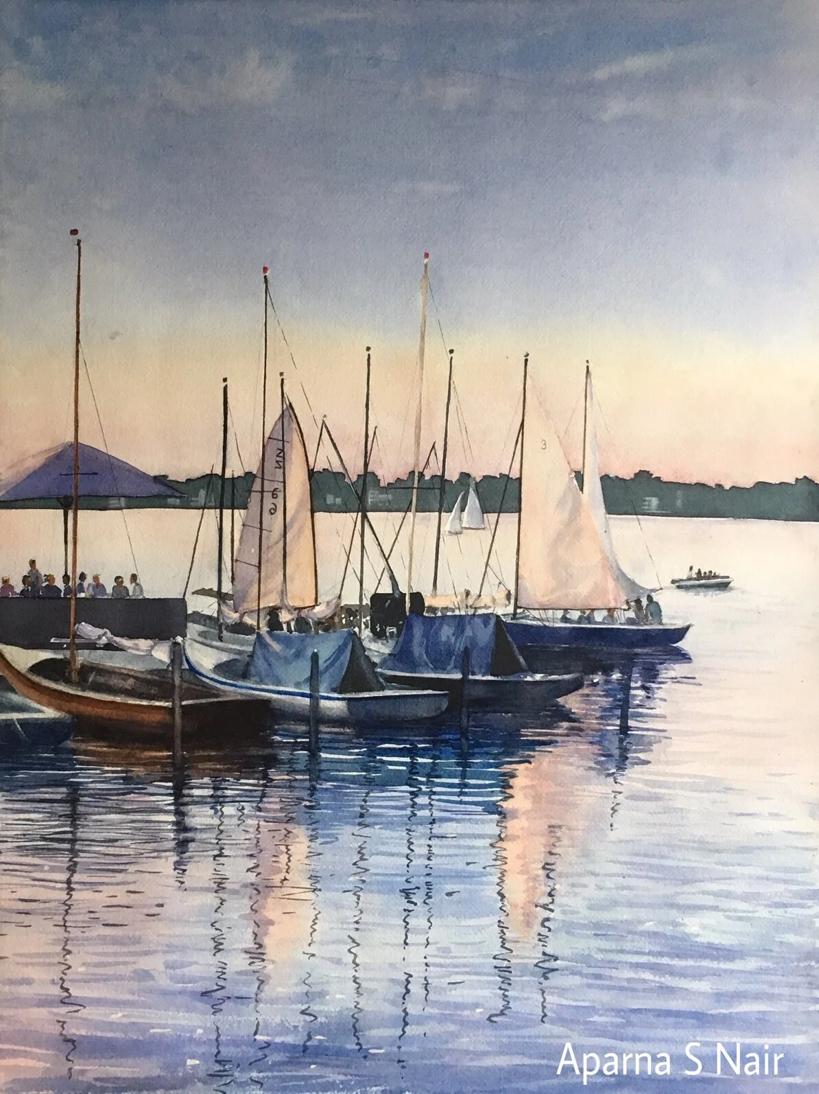 "Let's go sailing-Alster summers" 56x38 cm