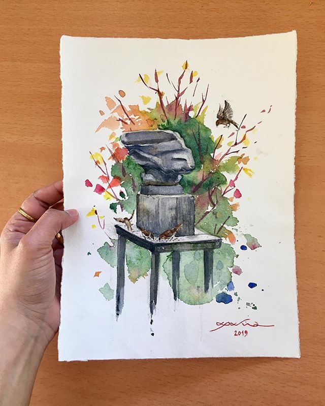 “Sculptor’s garden”- sketch on location, Apeldoorn, Netherlands #urbansketching #urbansketchers #pleinair #pleinair #aquarelle #watercolorsketch #travelsketch