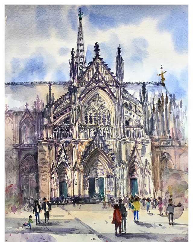 Throwback to the IWS Germany plein air convention that took place in Cologne last month. I’m looking forward to more plein air (painting on-location) painting, but weather in Hamburg is not showing any mercy (or let’s say I’m lazy t