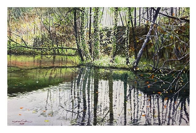 Wishing everyone a wonderful New Year 2020. The painting is an attempt to depict the breathtaking #plitvicelakes, Croatia. #watercolor #watercolorpainting #watercolorlandscape #watercolorrealism #realisticwatercolor #aquarelle #aquarel #aquarella #