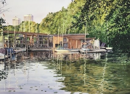 A moment of Reflection, Watercolour on paper, 46 cm x 61 cm