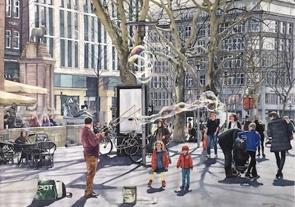 Bubbles of Joy, Watercolour on paper, 56cm x 76 cm