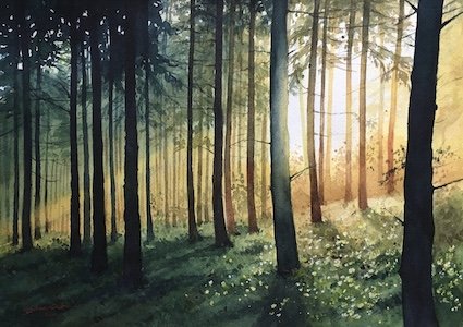 'When dark times end' , Watercolour on paper, 26 cm x 36 cm