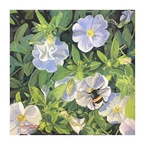 'Busy bee', Gouache on paper, 21 cm x 21 cm