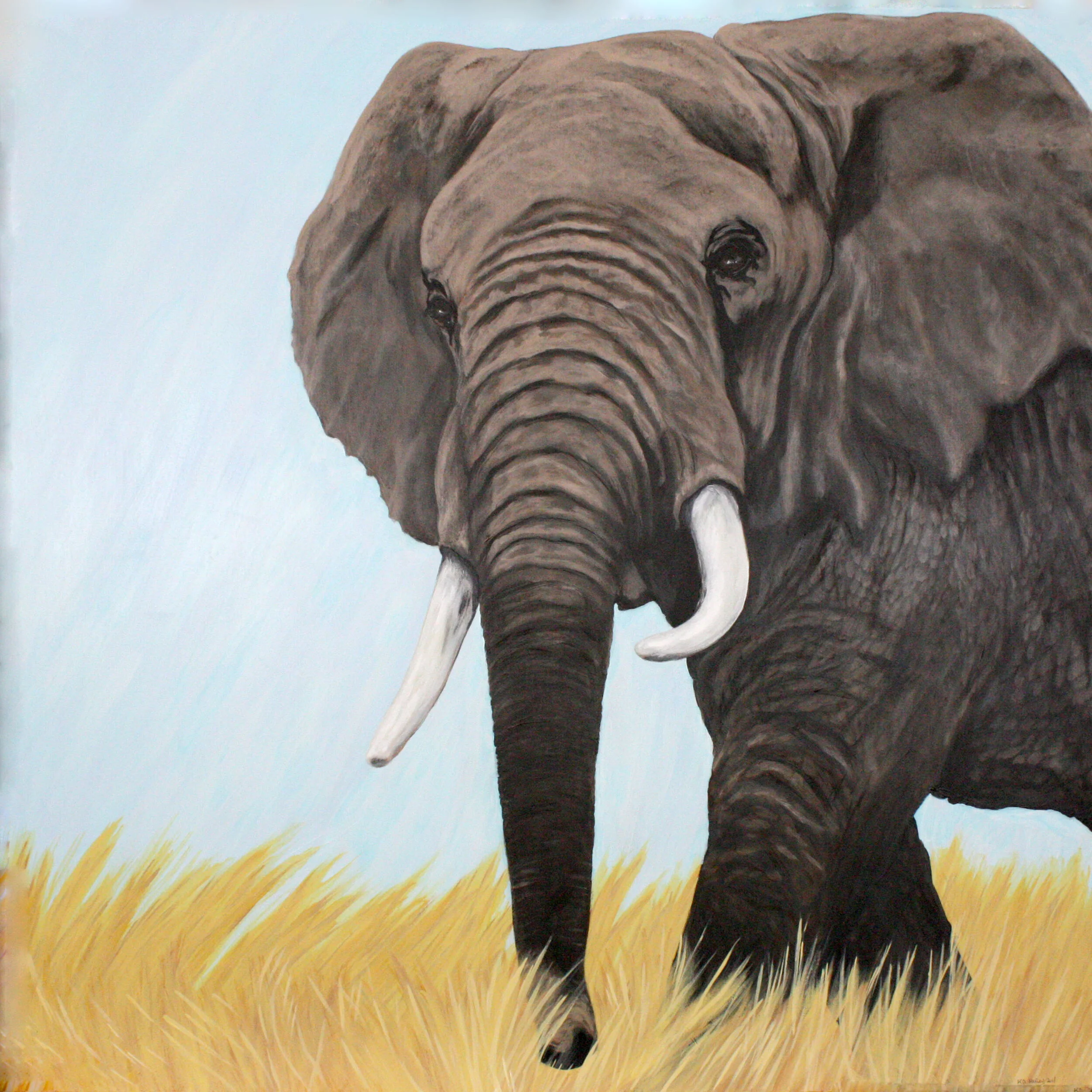 307 - Elephant on the Plains - acrylic on canvas 36 x 36 - Copy.jpg