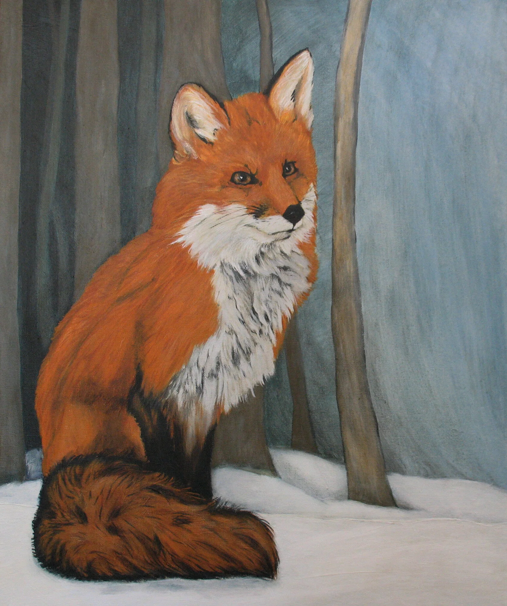 138 - Sittiing Red Fox - acrylic on canvas 20 x 24.jpg