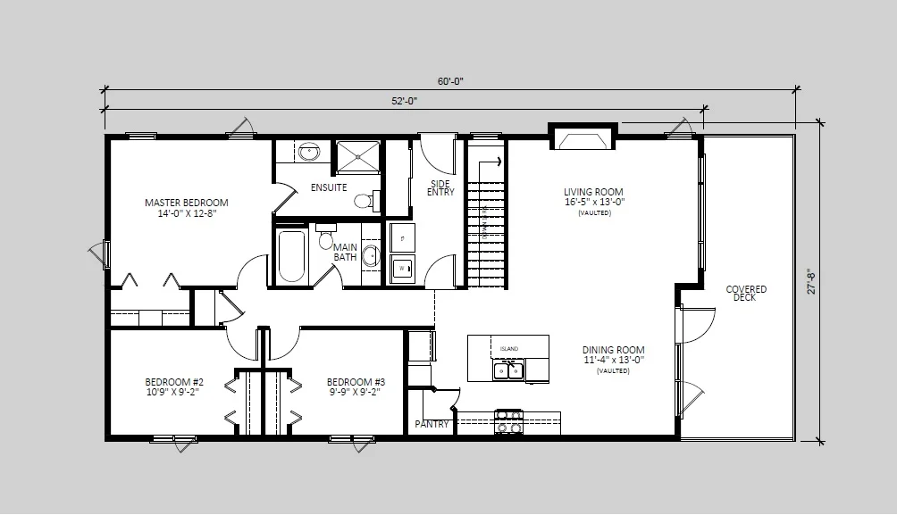 The Acadia 1,360 sq ft Standard floorplan