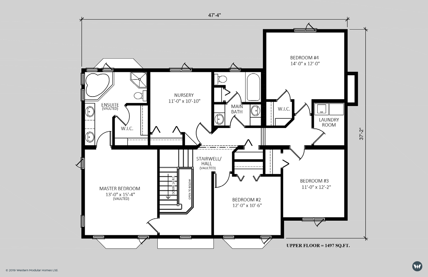 The Cantebury - Upper Floor 3,024 sq ft Standard Floorplan