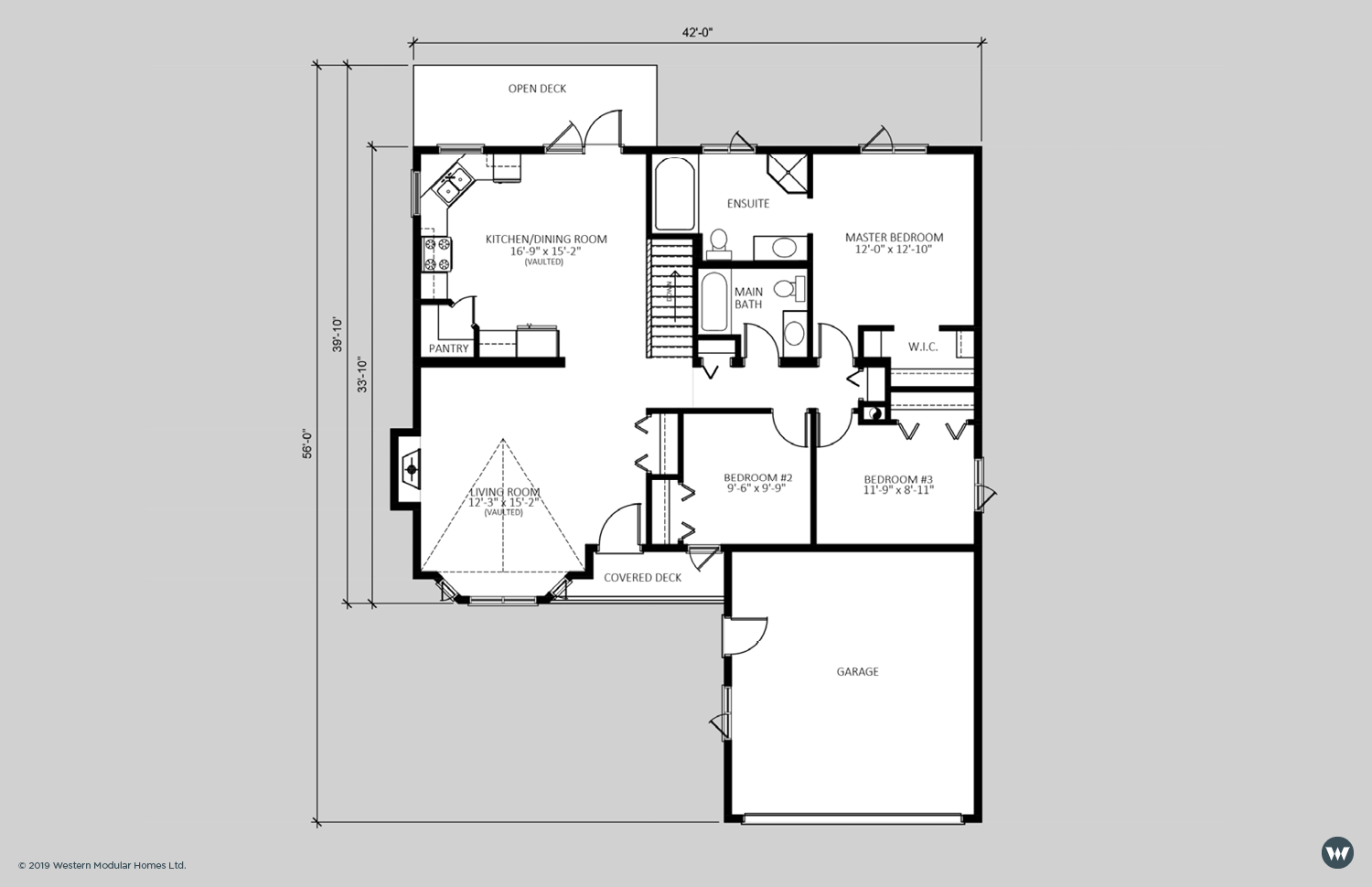 The Kensington 1,302 sq ft Standard Floorplan