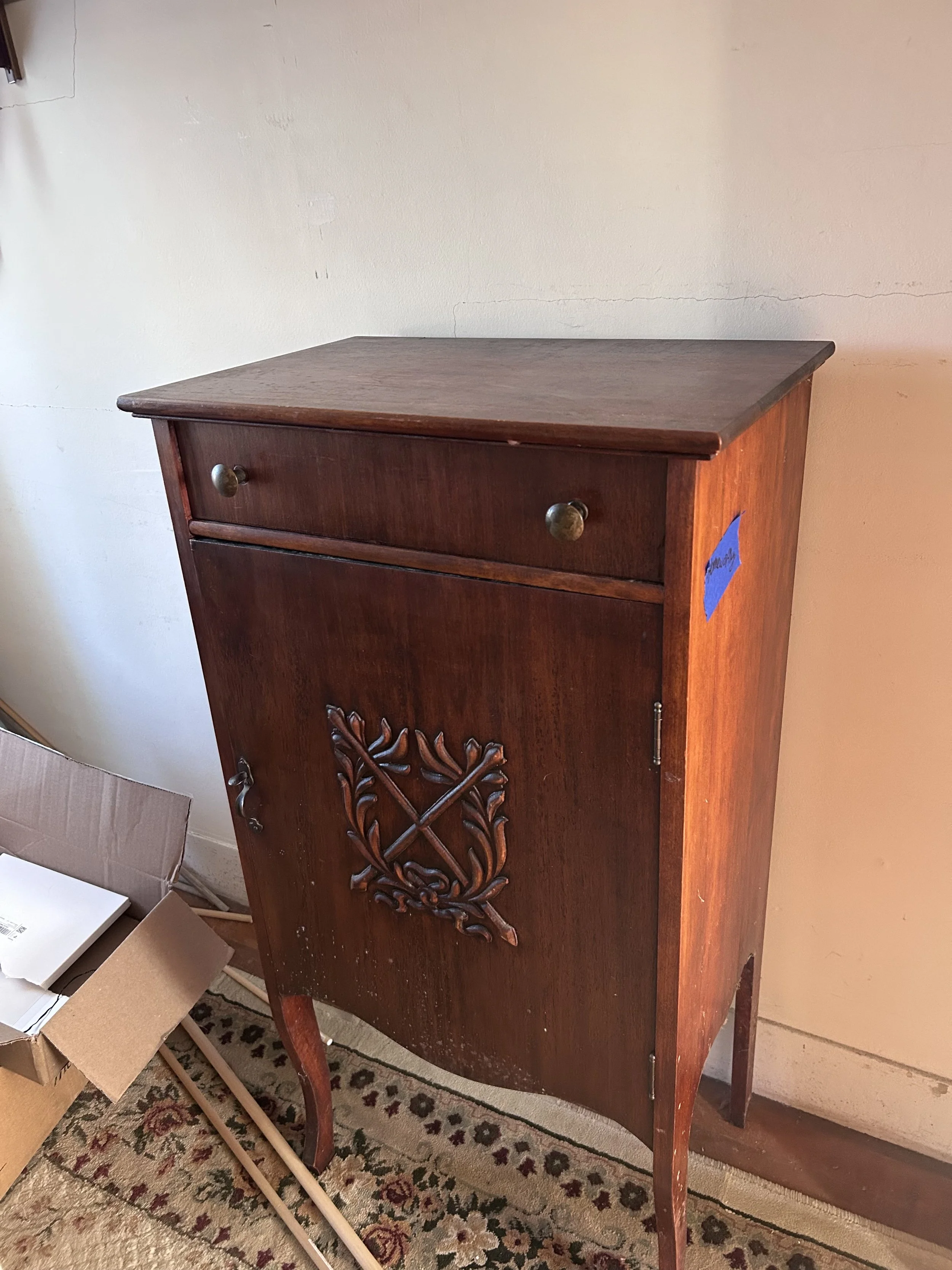 Vintage Carved Wooden Cabinet