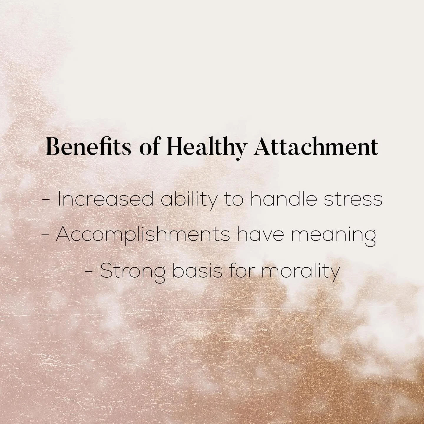 With several recent conversations about attachment, I wanted to share a couple practical benefits and evidences of healthy attachment. 

Though there are MANY benefits of healthy attachment, sometimes we just need a couple to remember, work towards, 