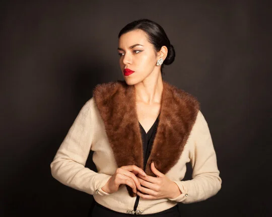 1950's 100% Cashmere and Mink Collar Sweater