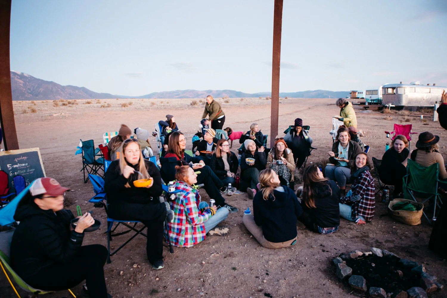 Friday night at the gathering consisted of a potluck dinner before live music by Ira Wolf — photo by Gale Straub