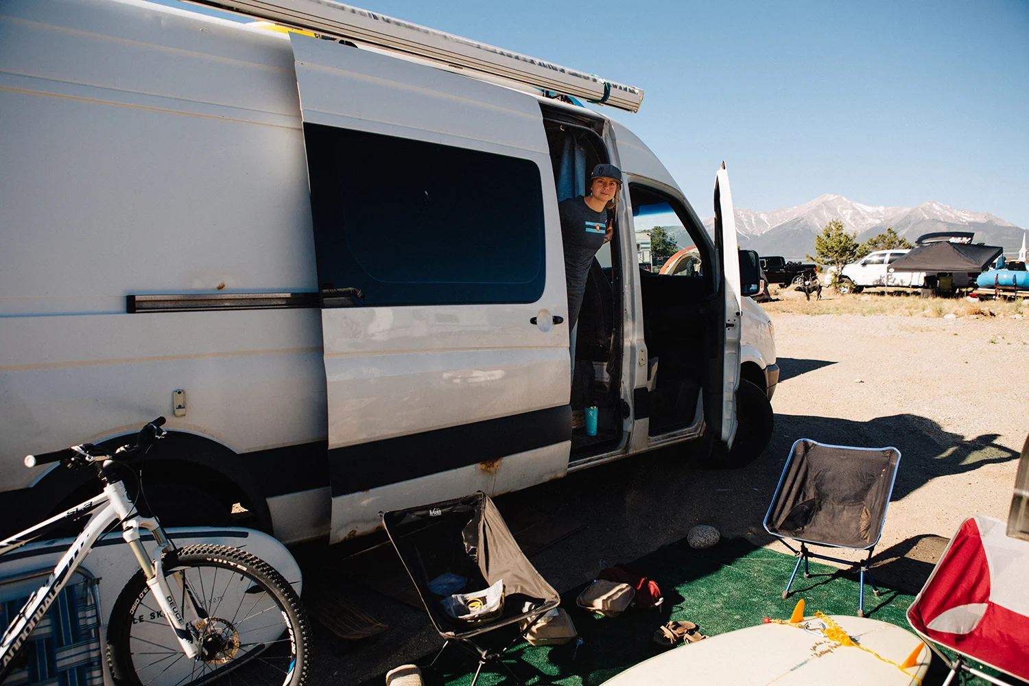 Brittany in her original van — photo by Heather Jackson
