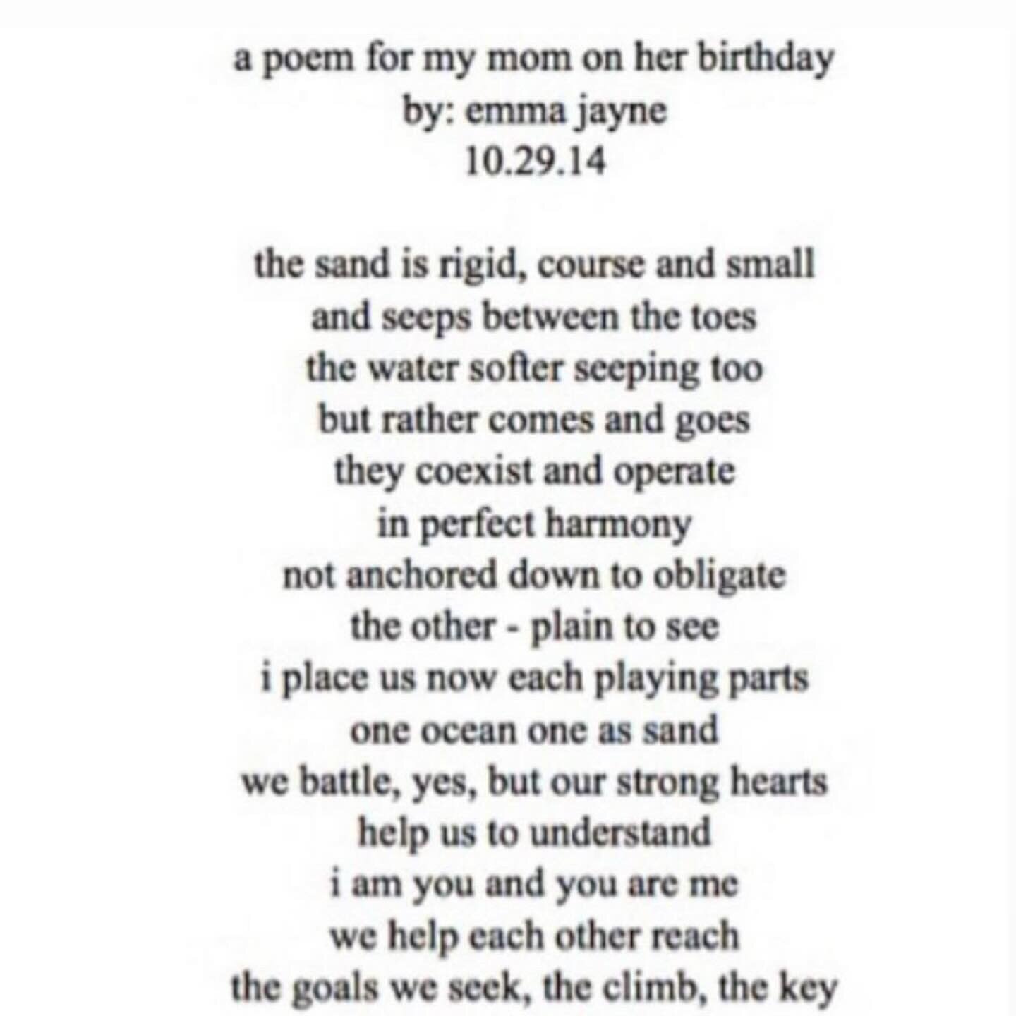 Combing through memories. This one arrived as it should. A poem from my eldest, @emmajaynegrams in 2014. She was 17. That push-pull of moving away and wanting to be a kid and also independent. The sea change. 

I remember this time of year. In my bon