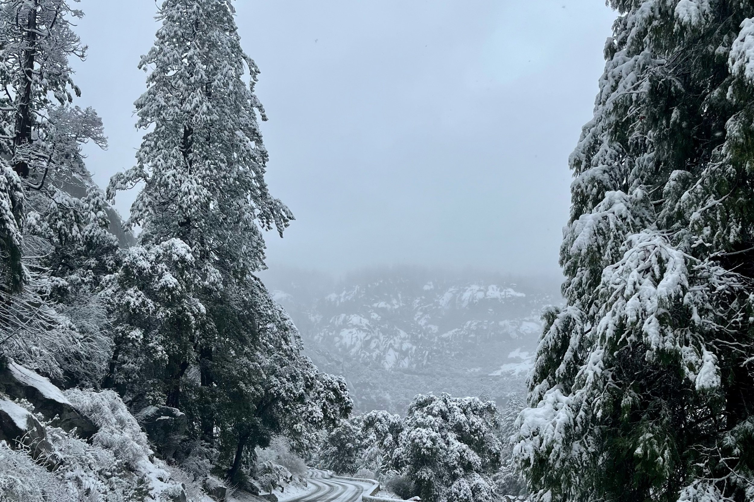 Driving up through Meyers Pass