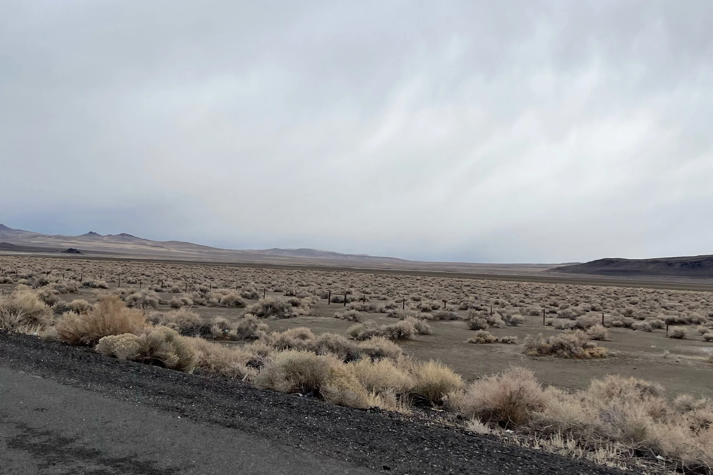 Somewhere in Nevada…just out of Reno. Temperature was 18F at this point