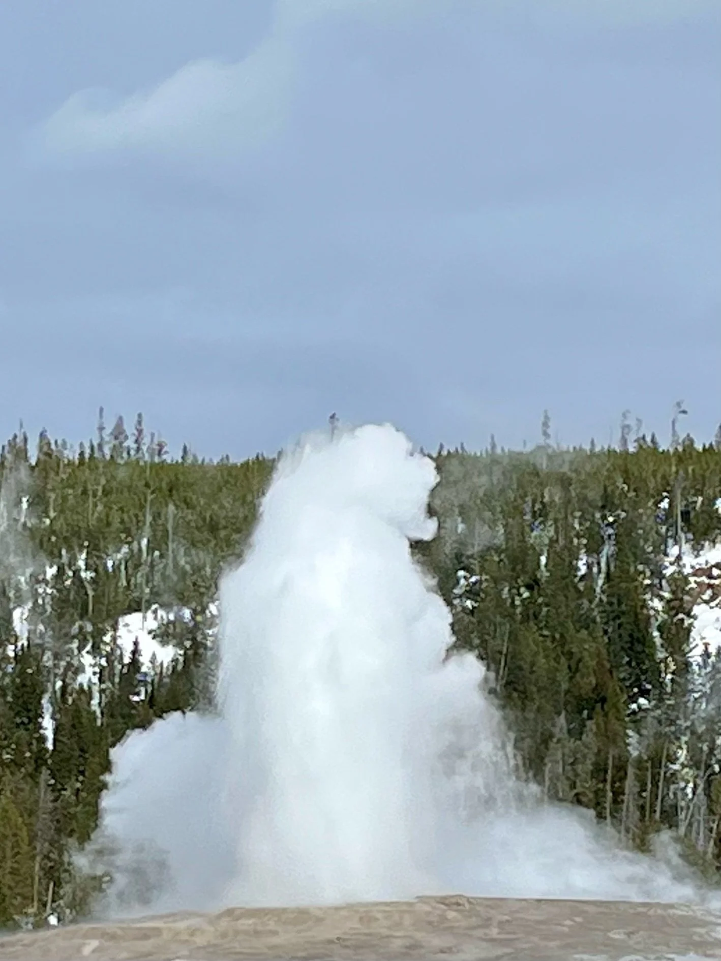 Old Faithful starting to do something