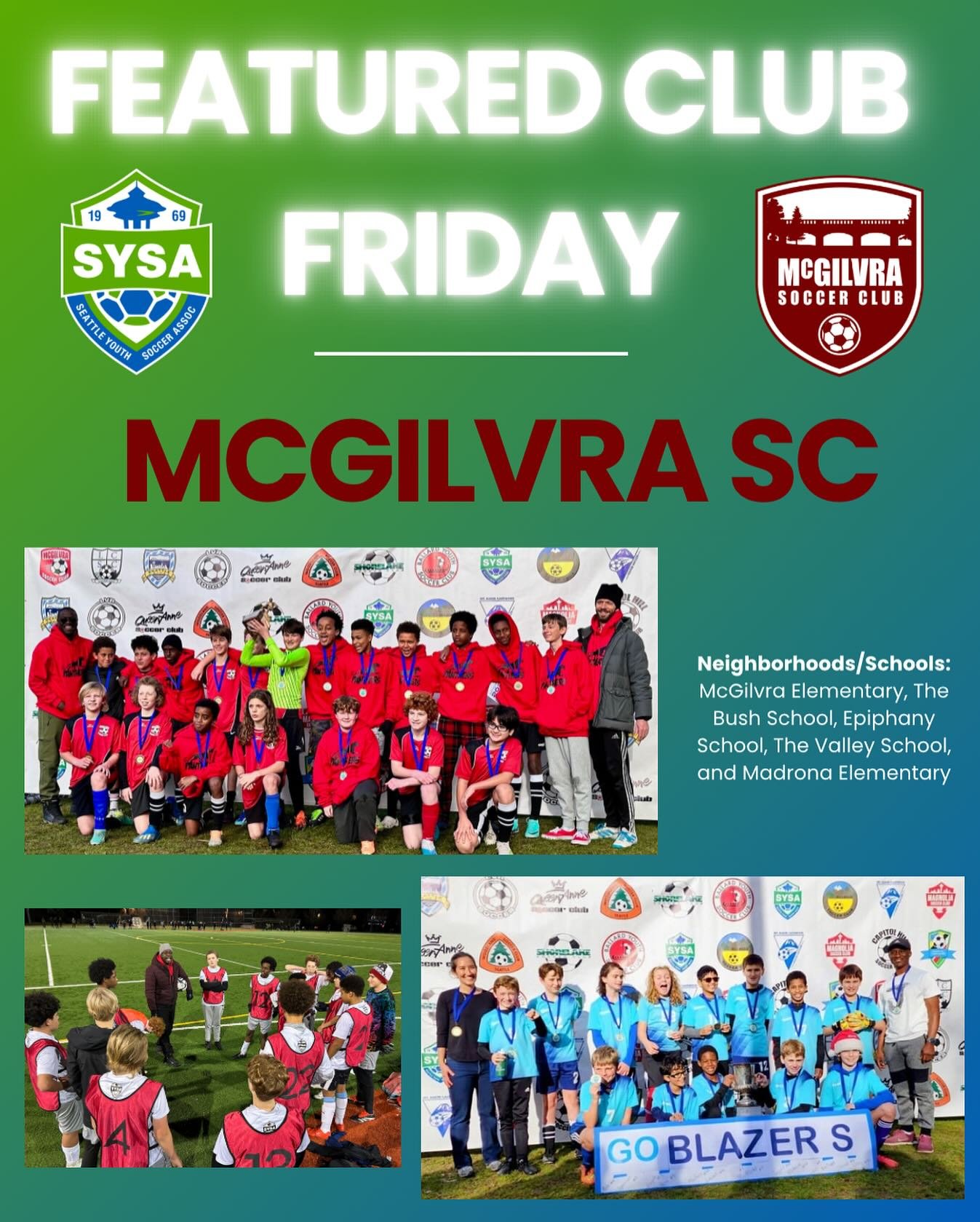 McGilvra Soccer Club has been a cornerstone of the Madison Park &amp; Madrona communities since 1973, with over 650 youth players and a proud tradition of growth, inclusion, and local spirit.

🏆 2024 SYSA Champs:
&nbsp;&nbsp;&nbsp;&nbsp;&bull;&nbsp;
