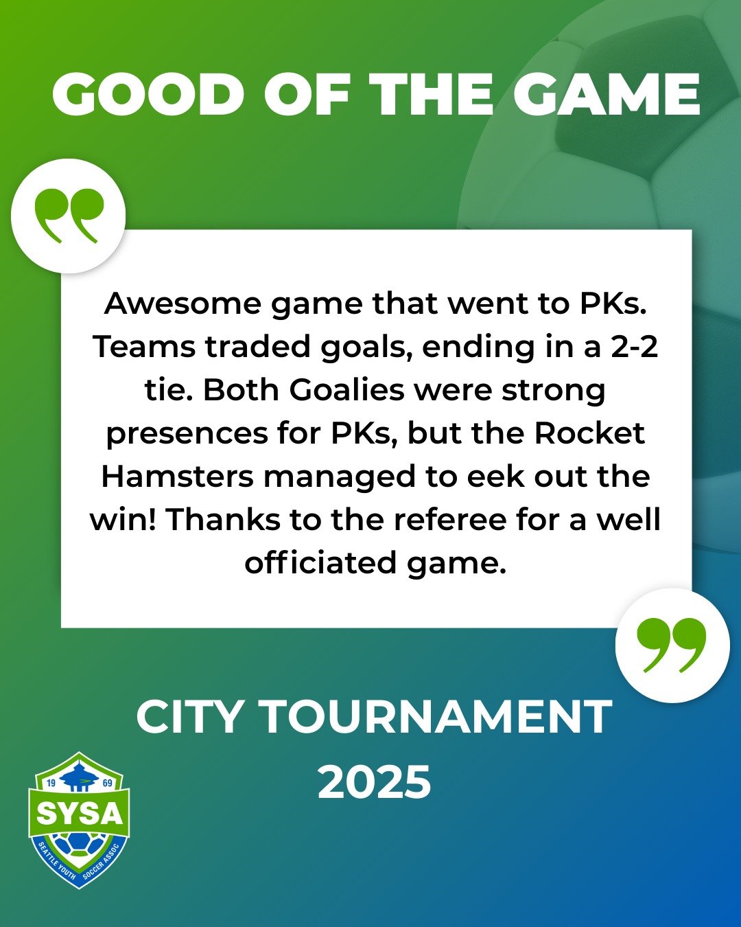 BU11 Silver - WD Rocket Hamsters vs Bal Ocelots

City Tournament 2025 - Good of the Game