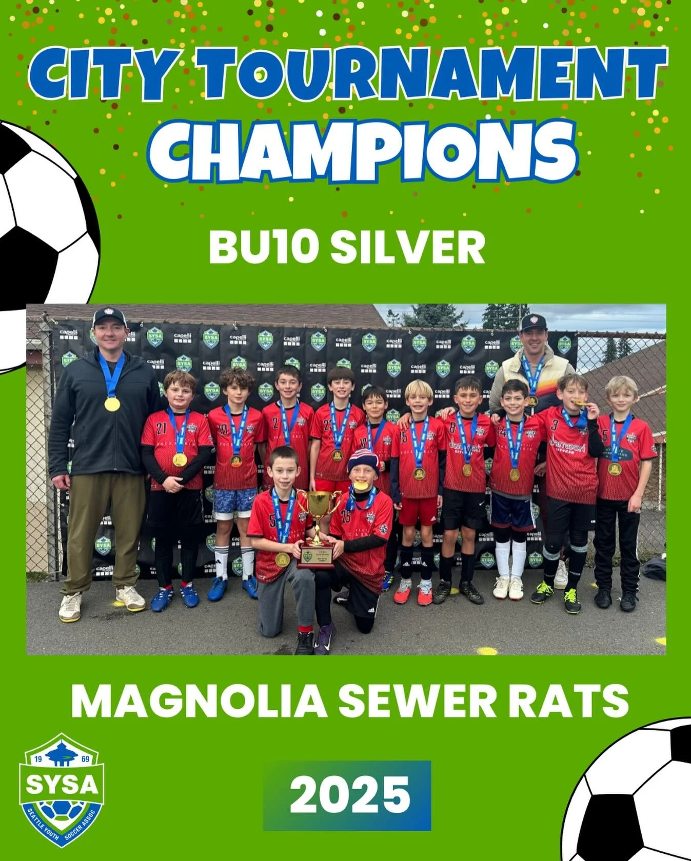 2025 U10 Boys Silver City Tournament Champions! 

🥇Magnolia Sewer Rats

@magnoliasoccerclub
