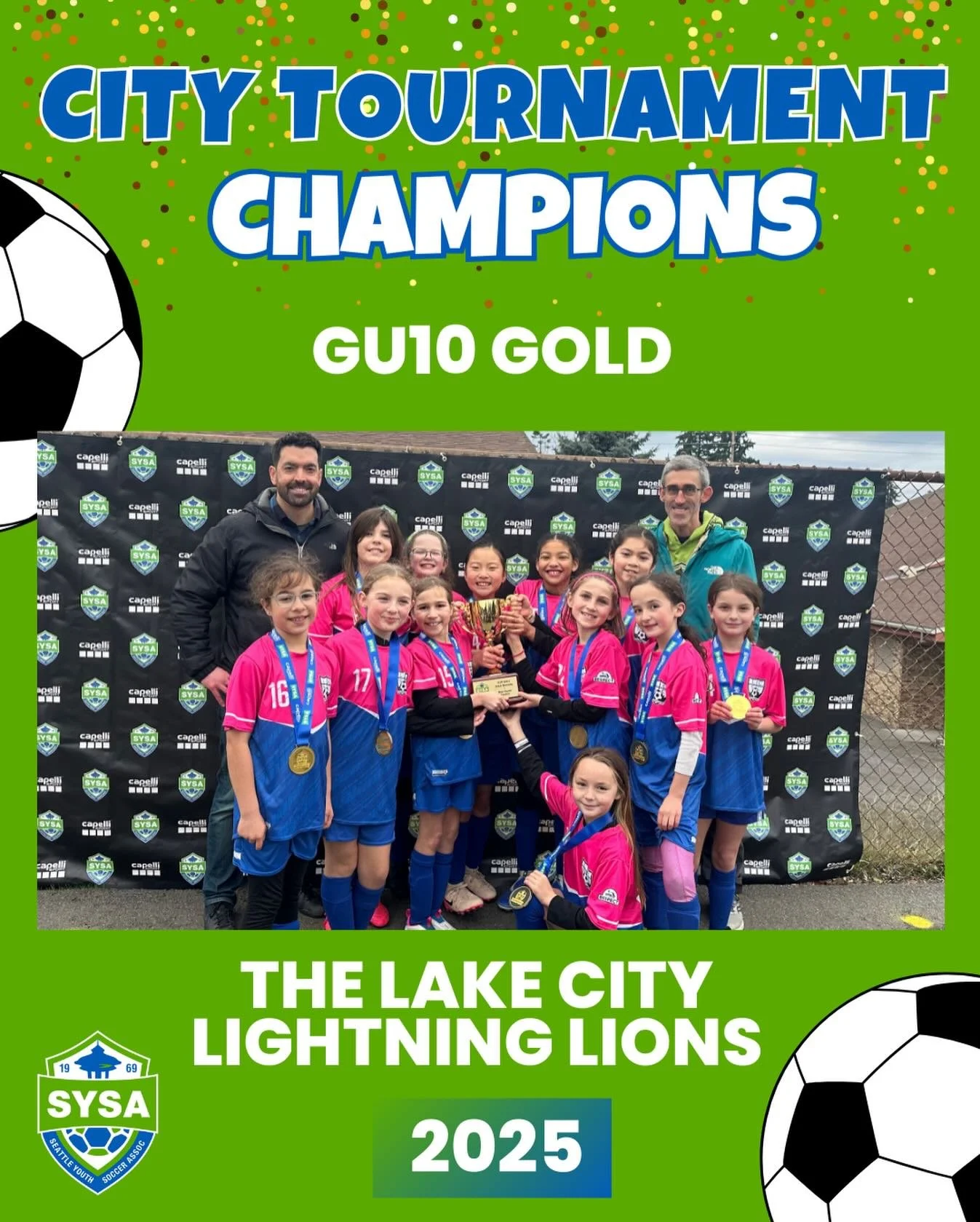 2025 Girls U10 Gold City Tournament Champions!

🥇Lake City Lightning Lions
