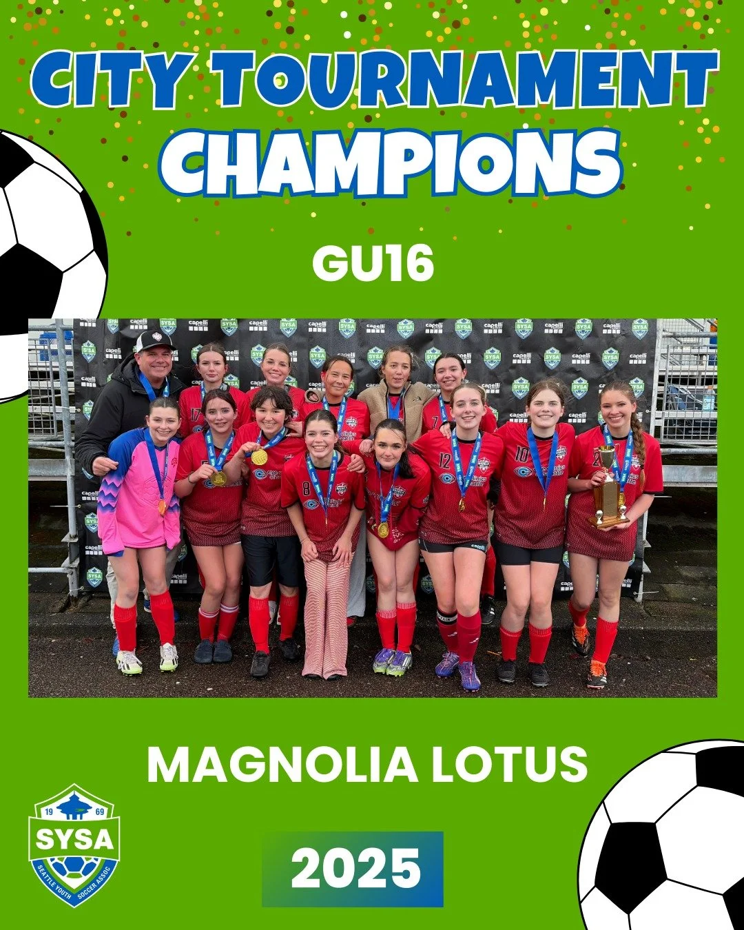 2025 City Tournament Champions - GU16

1st: Magnolia Lotus
2nd: Ballard Laser Cats

@magnoliasoccerclub 
@ballardyouthsoccer 
@darigoldnw #darigold