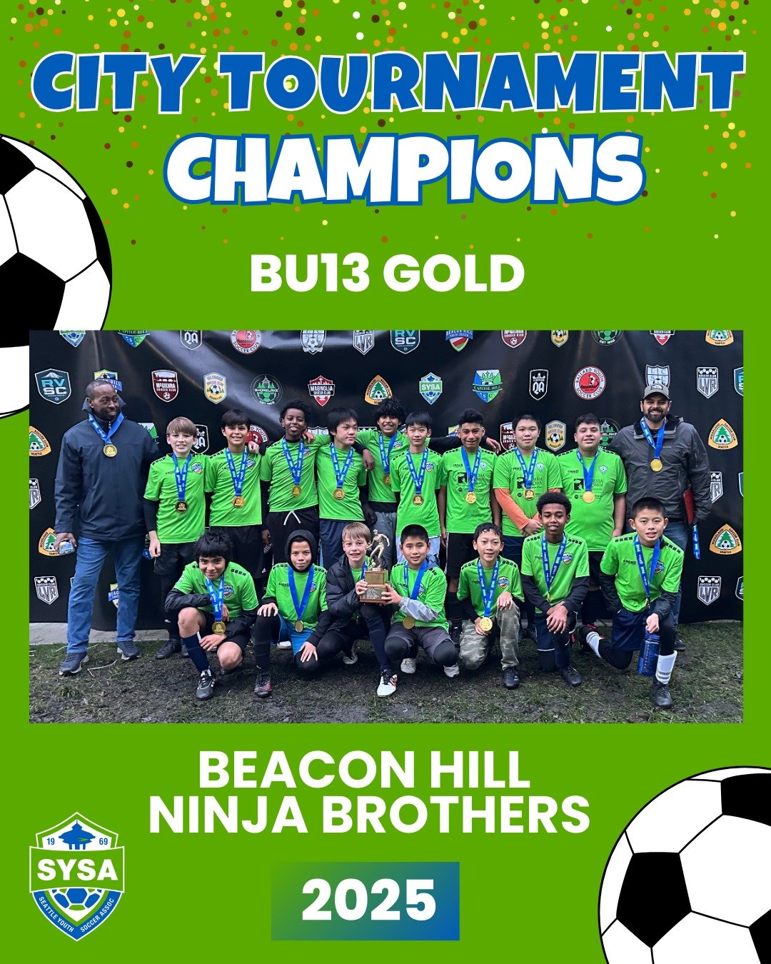 2025 City Tournament Champions - BU13 Gold

1st: Beacon Hill Ninja Brothers
2nd: Hillwood Raptors 

@hillwoodsoccer_club @hillwoodsoccerfans