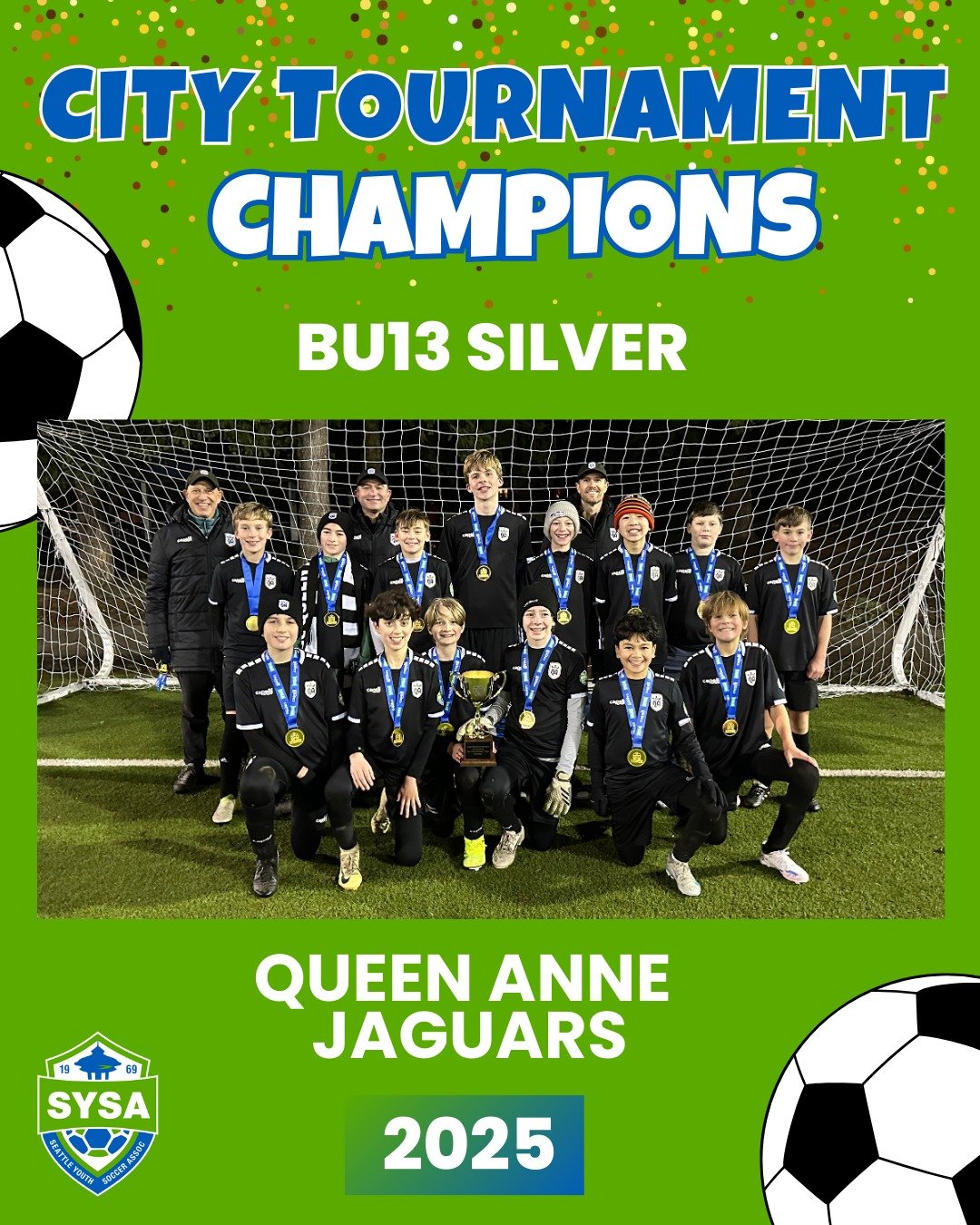 2025 City Tournament Champions - BU13 Silver

1st: Queen Anne Jaguars
2nd: West Seattle 

@scqueenanne @west_seattle_soccer_club