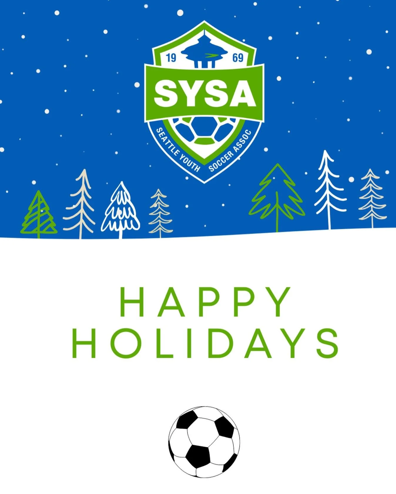 From our team here at SYSA to your team at home! Wishing you a Happy Holidays! ⚽️