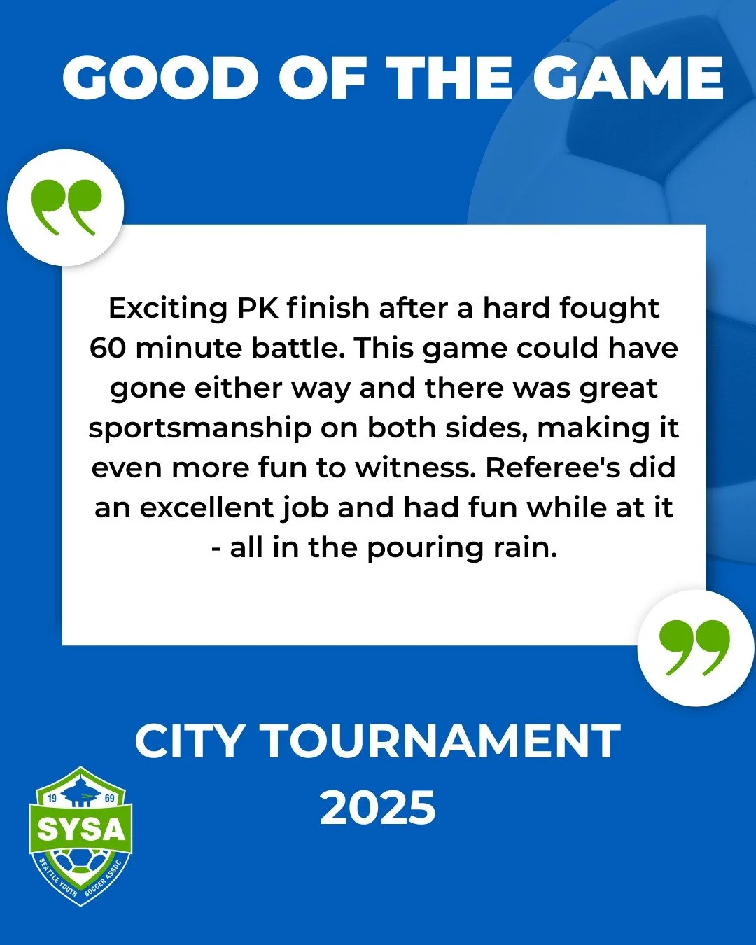 GU12 Silver | LC Space Unicorns vs BH Wonder Girlillas

SYSA Good of the Game

2025 City Tournament