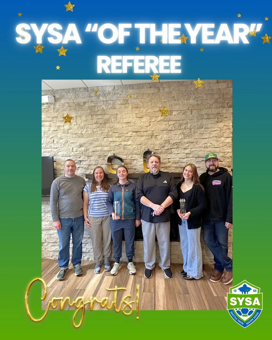 SYSA "Of The Year": Referee

Olivia &amp; Katelyn 

This is a brand new "Of The Year" award for SYSA! Referees are an important element to the game, and we want to recognize their efforts on and off the field. 

Both Olivia &amp; 
