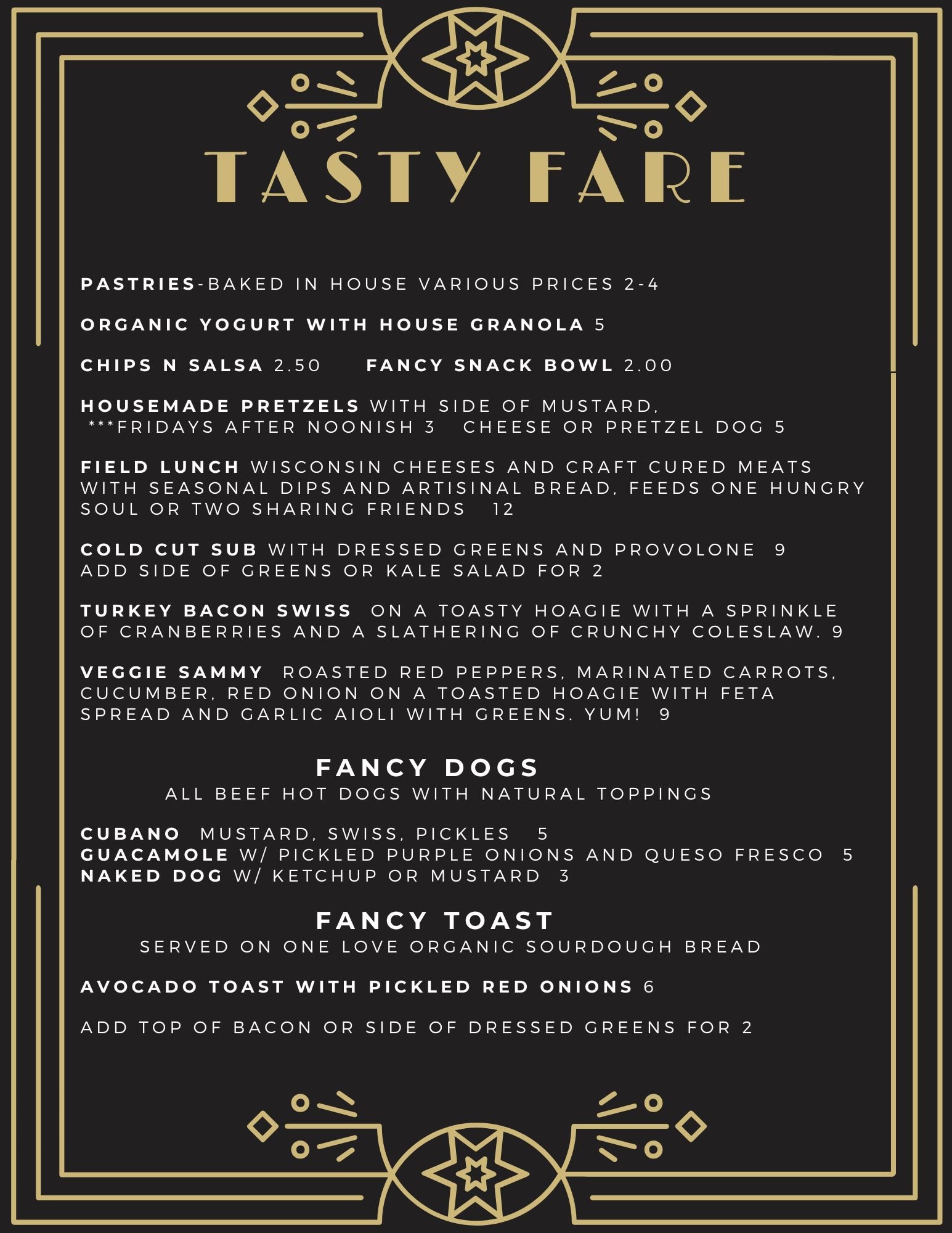 FULL MENU — Whitewater Music Hall