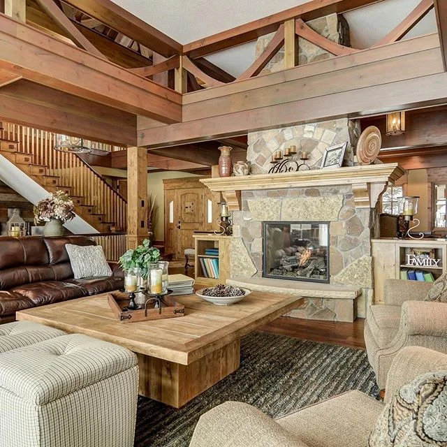 This great room &mdash; wow! The woodwork is amazing, like a Swiss chalet dropped lakefront in MN.
&bull;
&bull;&bull;
&bull;&bull;&bull;
#whitebearlake #lakelife #Dellwood #realestatephotography #homeoftheday #interior_design #designinterior #interi