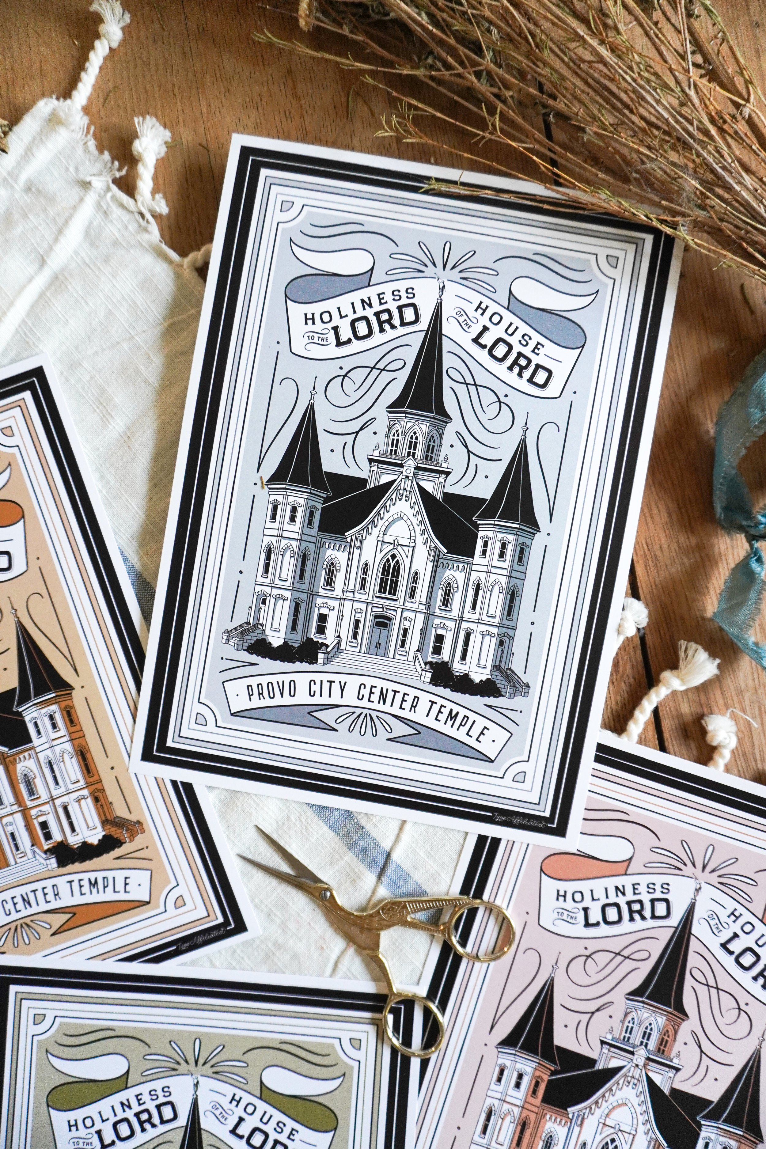 7x5x10 inch Provo City center Temple Art Print by Type Affiliated