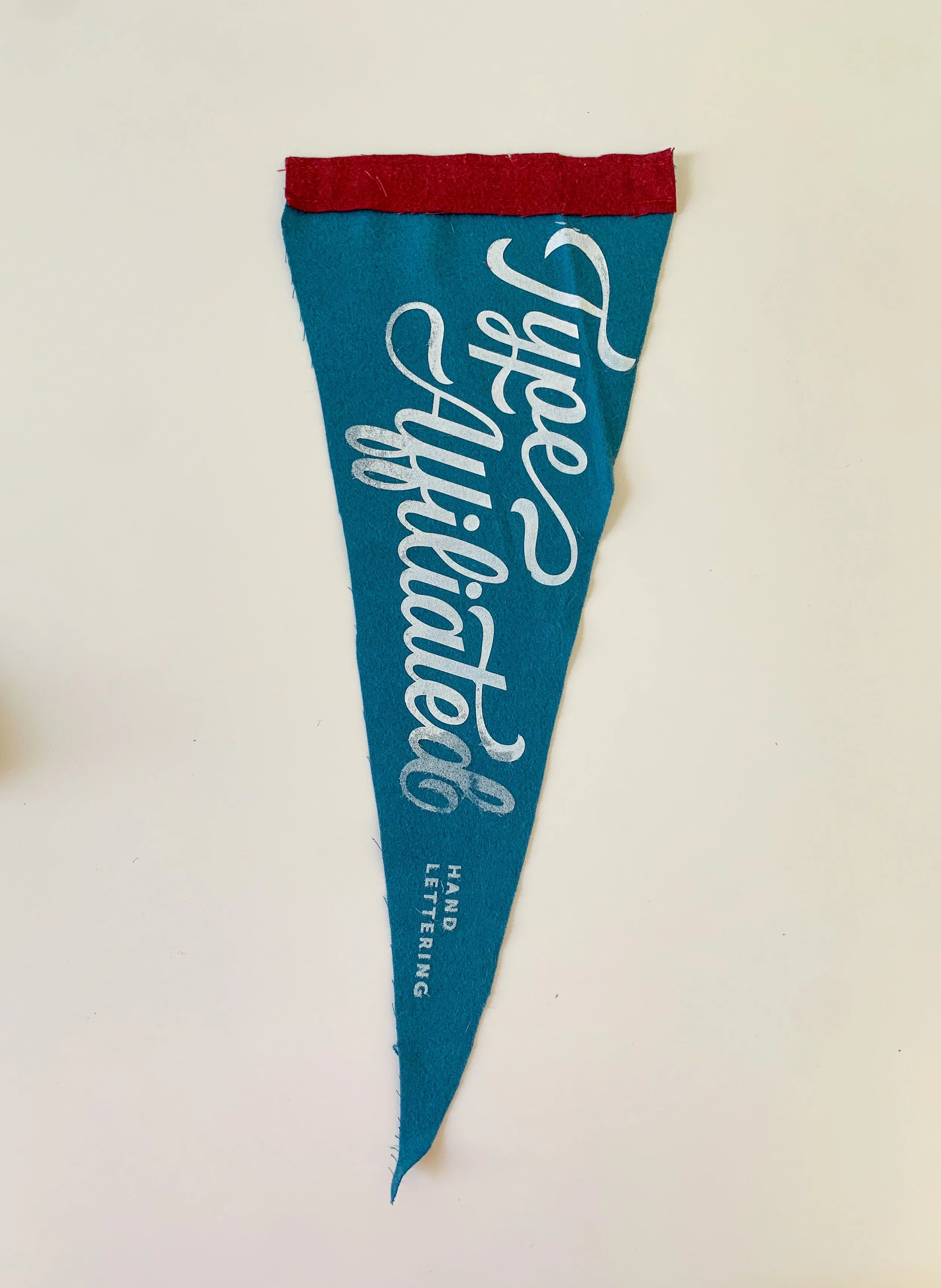 CROOKED AND WONKY- Blue Type Affiliated Pennant Flag