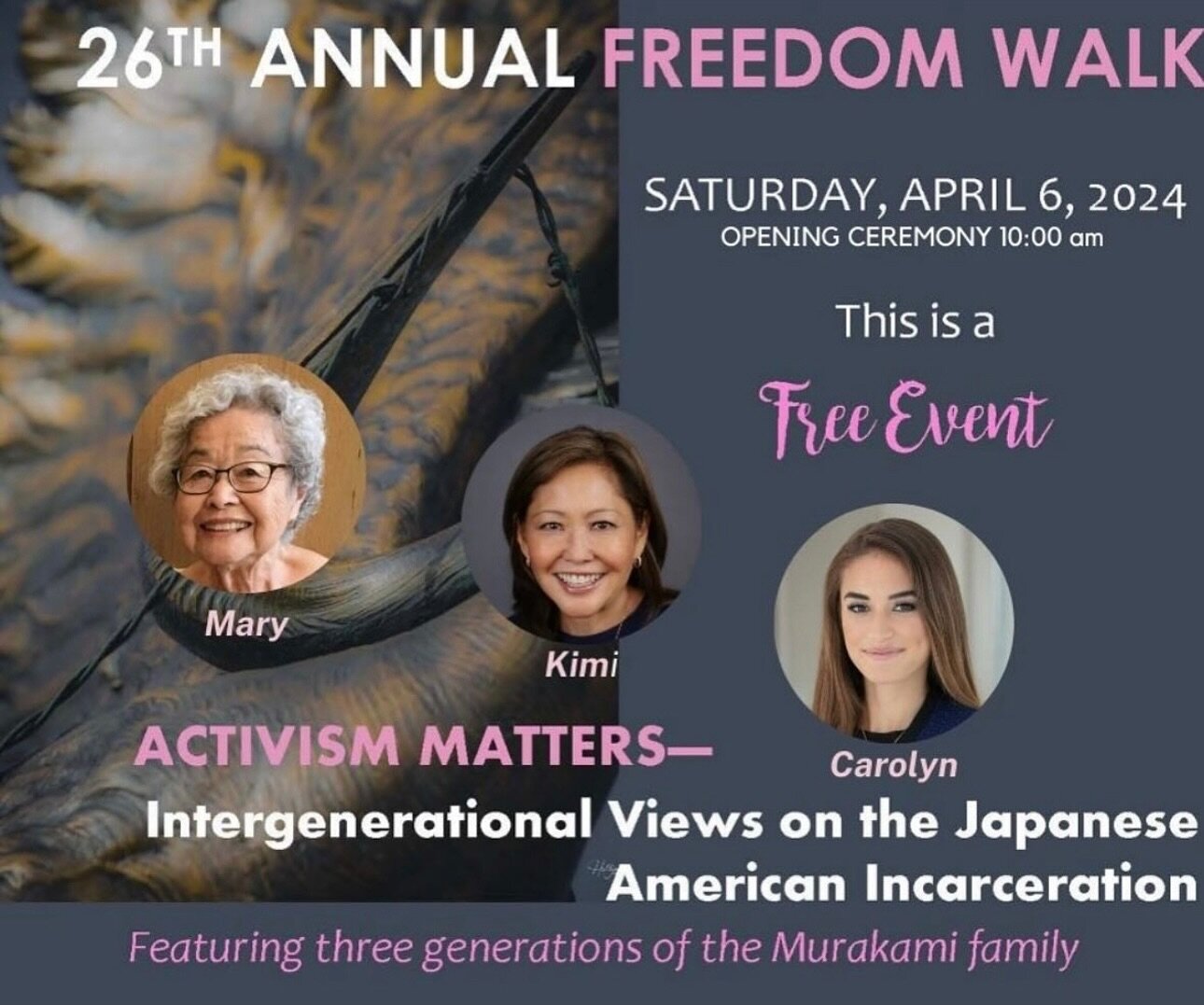 TOMORROW AT 10:00AM! JOIN US FOR THE 26TH ANNUAL NATIONAL CHERRY BLOSSOM FREEDOM WALK

This annual event continues to be an official event of the @cherryblossfest Cherry Blossom Festival. For more information, please click on the link in our &ldquo;E