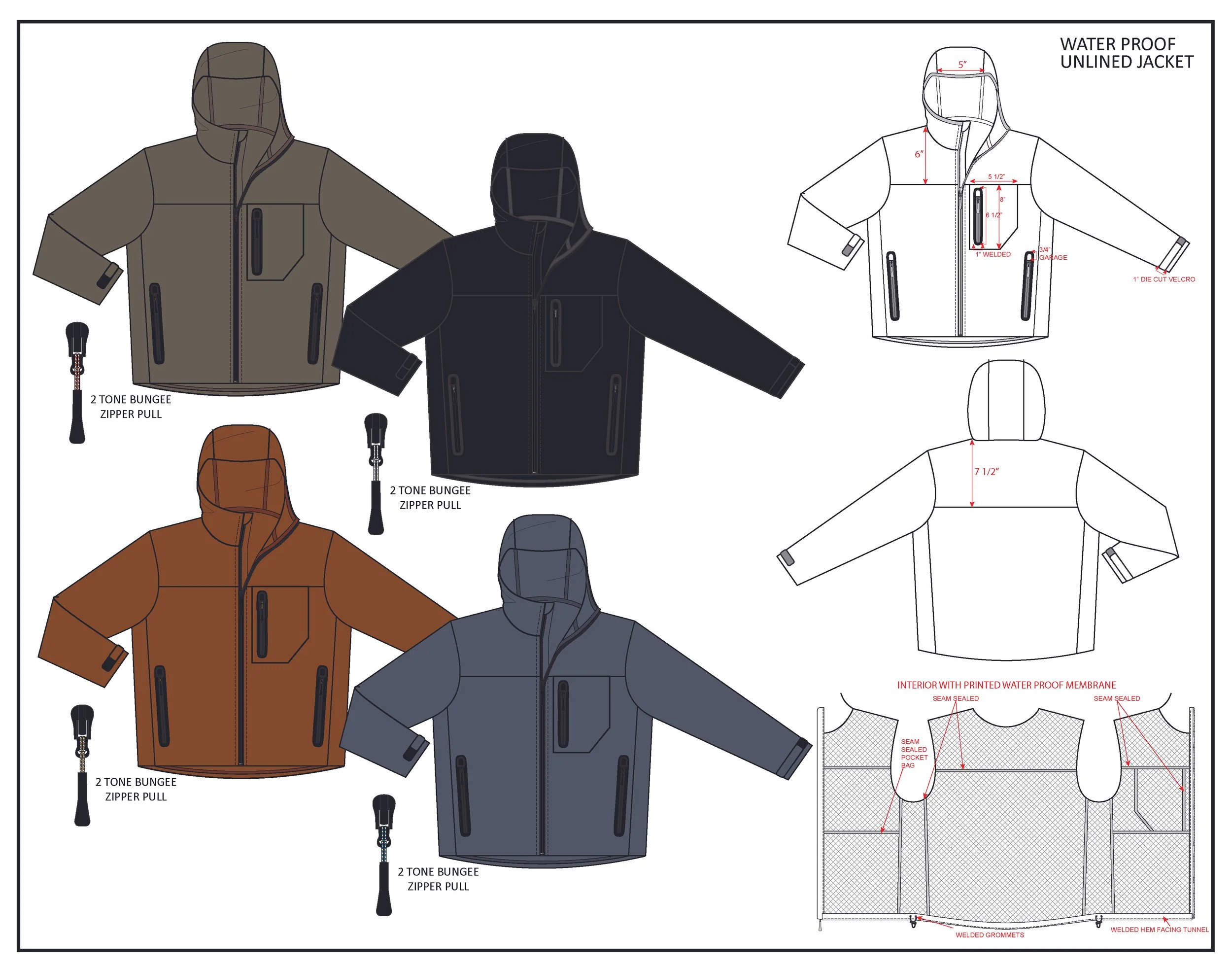 WATER PROOF UNLINED JACKET