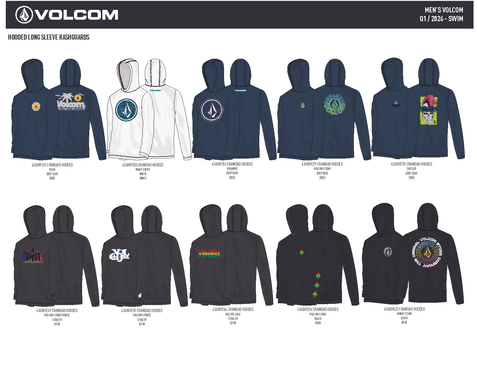 VOLCOM S26 YOUNG MENS RASHGUARDS HOODIES