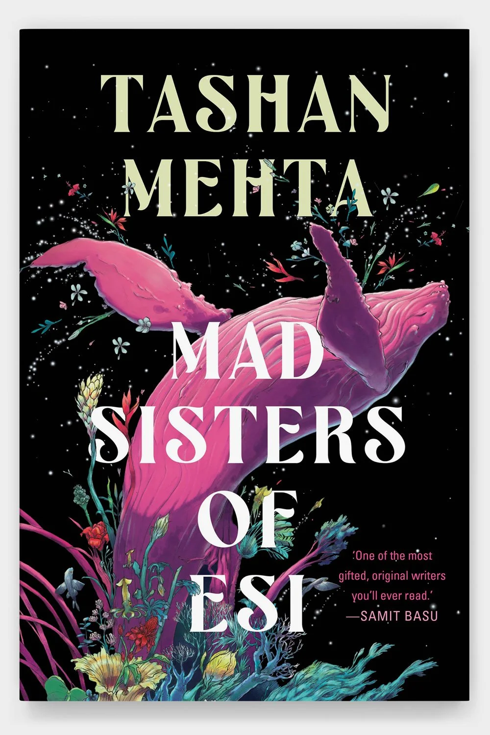 Tashan Mehta: Mad Sisters of Est (book cover with pink whale)