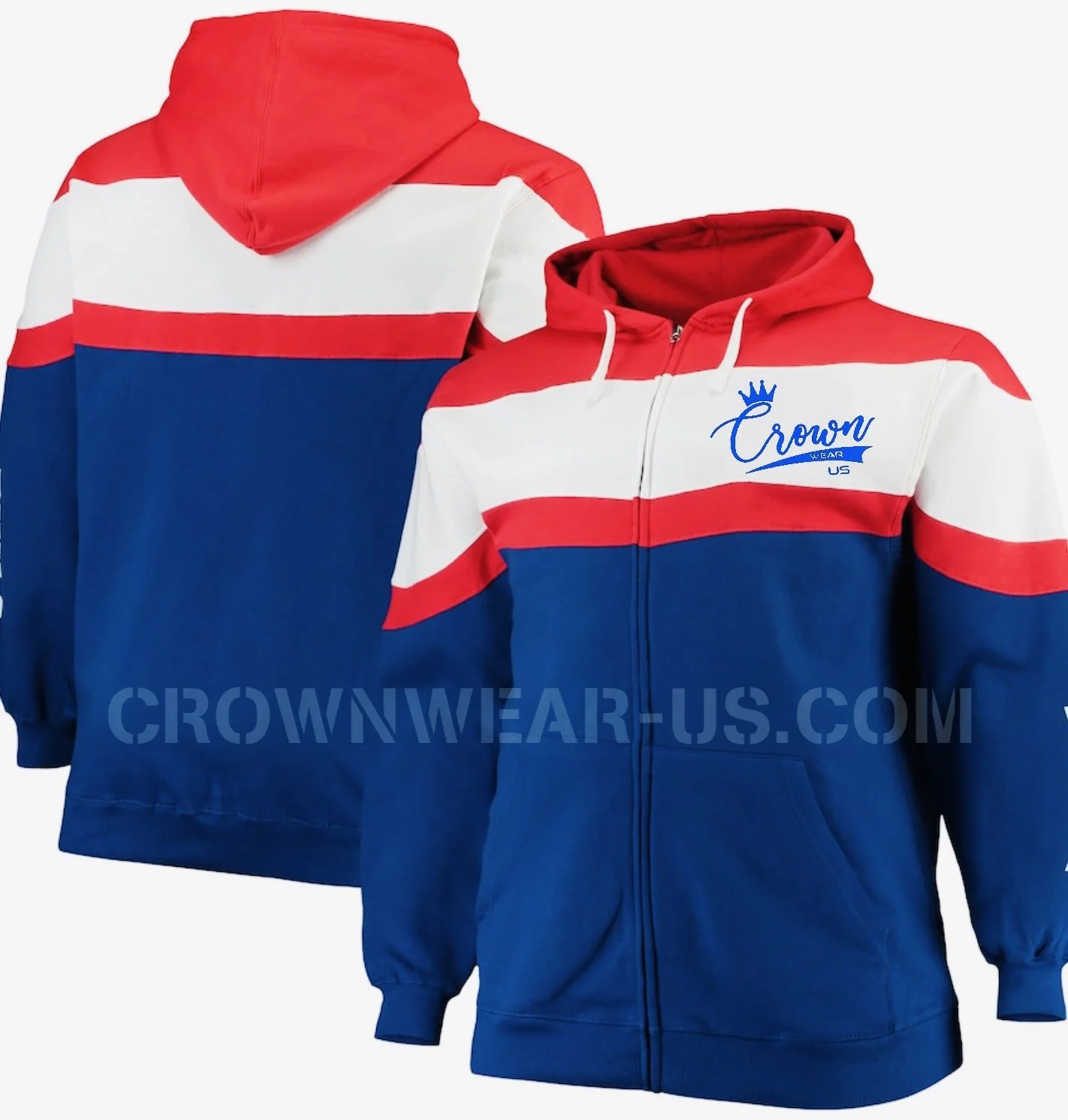 Crown Wear-U.S. Full Zip Hoodie — Crown Wear - U.S. Co