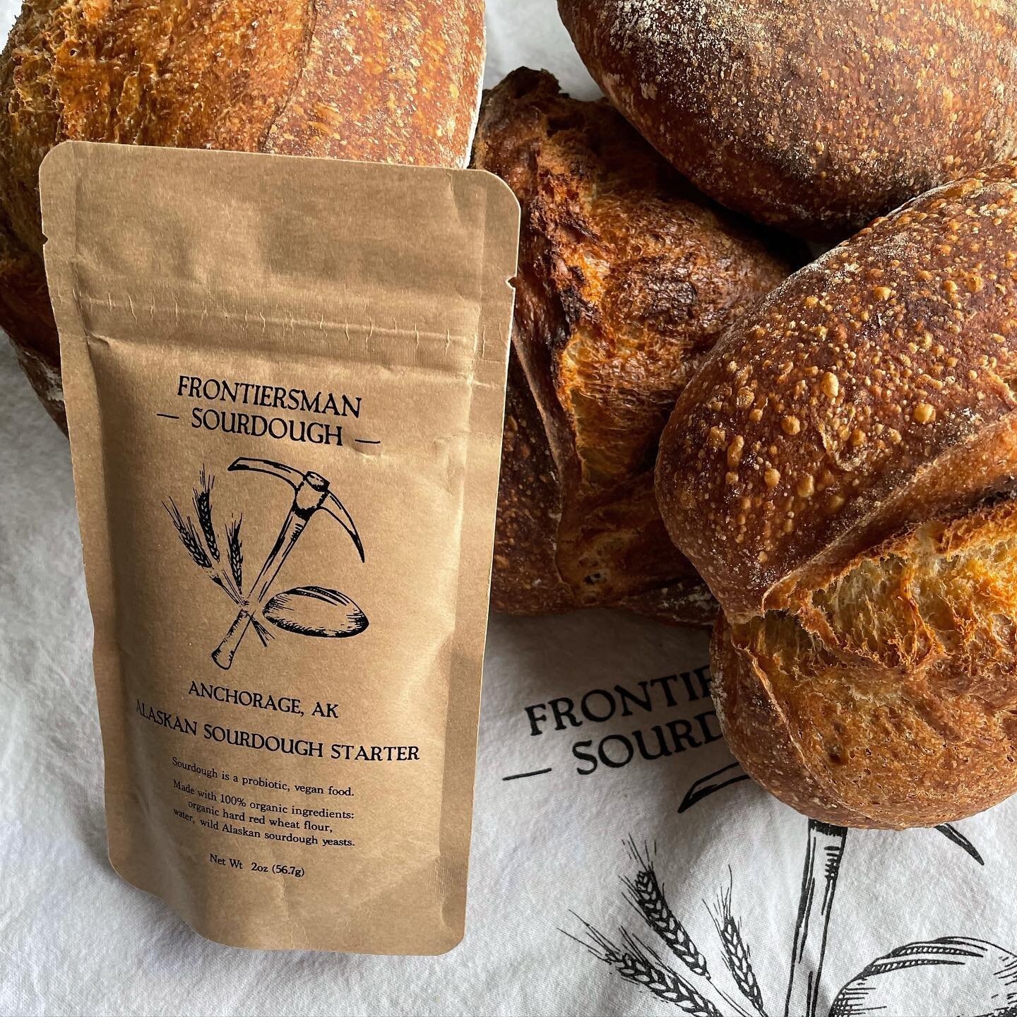 Buy one pouch, never need to buy another, make unlimited bread forever, and pass down your starter through generations. 
.
I know, great business model 🙄😂.
.
Sustainably Made in Alaska with 100% organic ingredients
.
Packaged in biodegradable pouch
