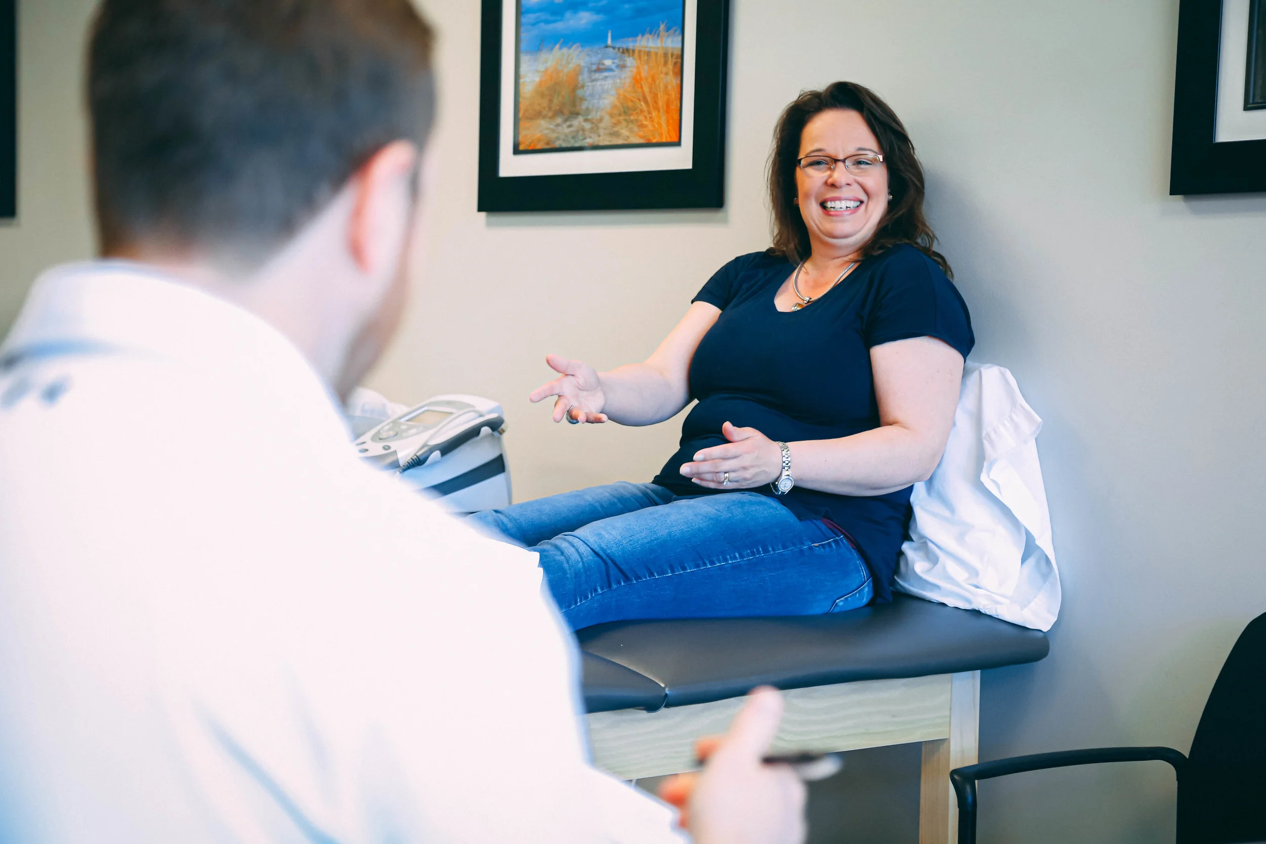 Lattimore Fairport Patient working with Physical Therapist