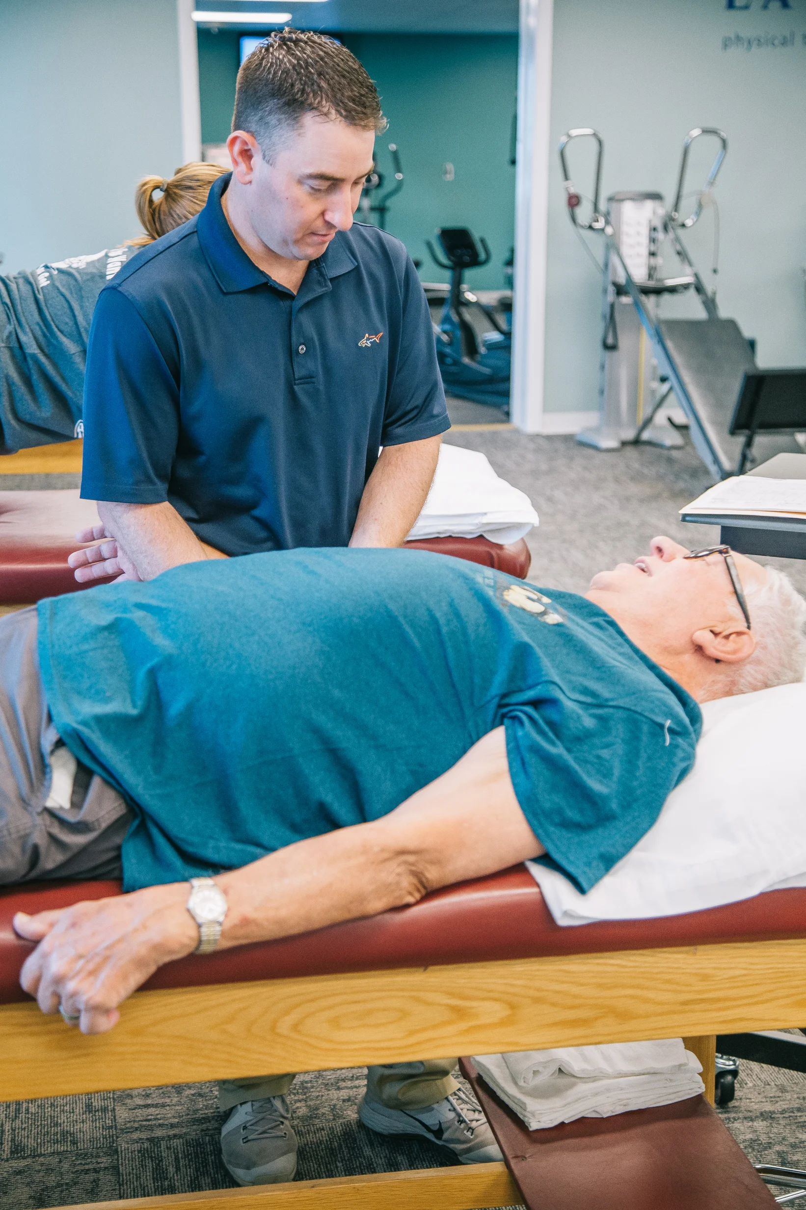Lattimore Penn Yan Physical Therapist, Jason working with patient