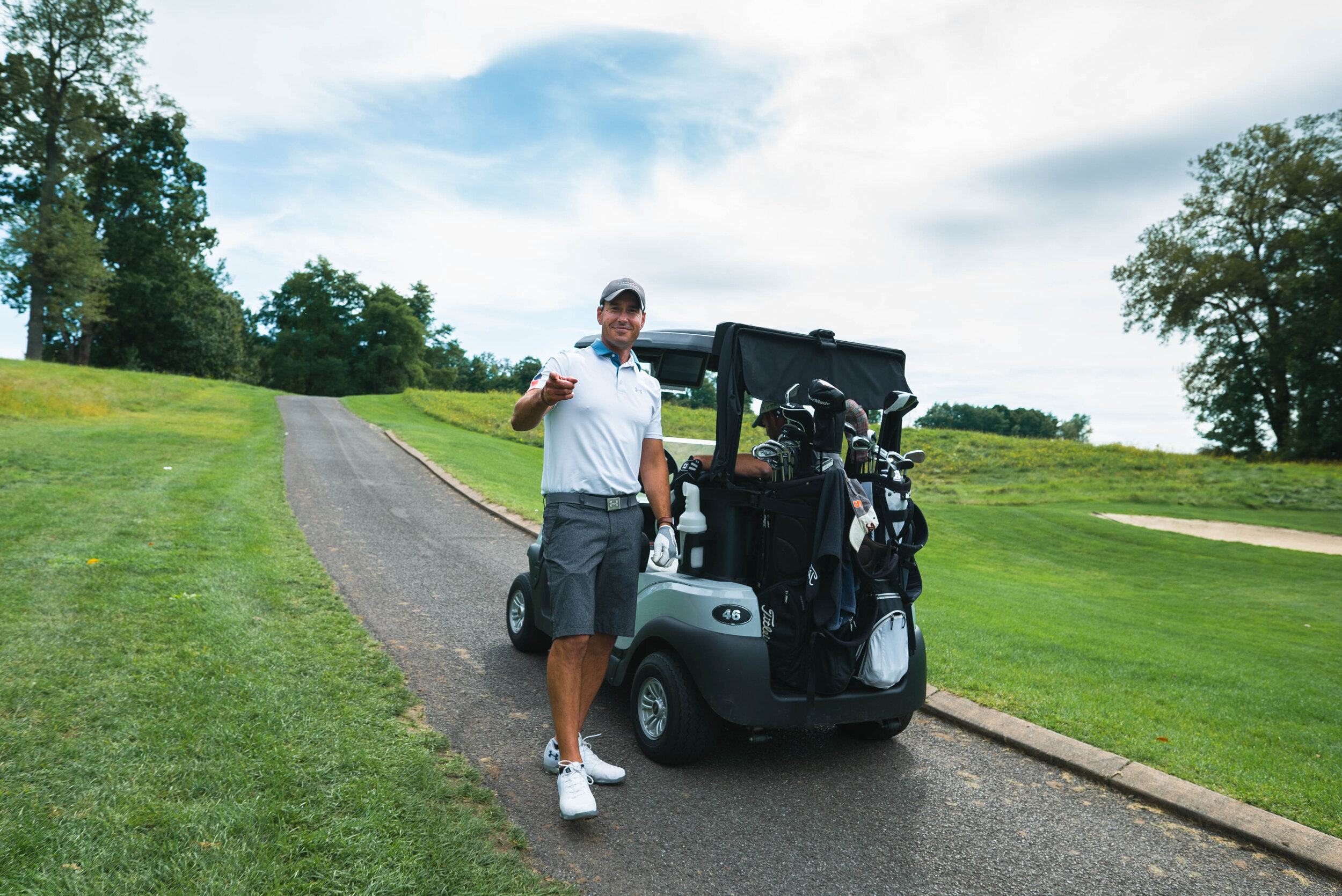 Dustin Maracle poses at the 2019 annual Lattimore Physical Therapy golf charity event.
